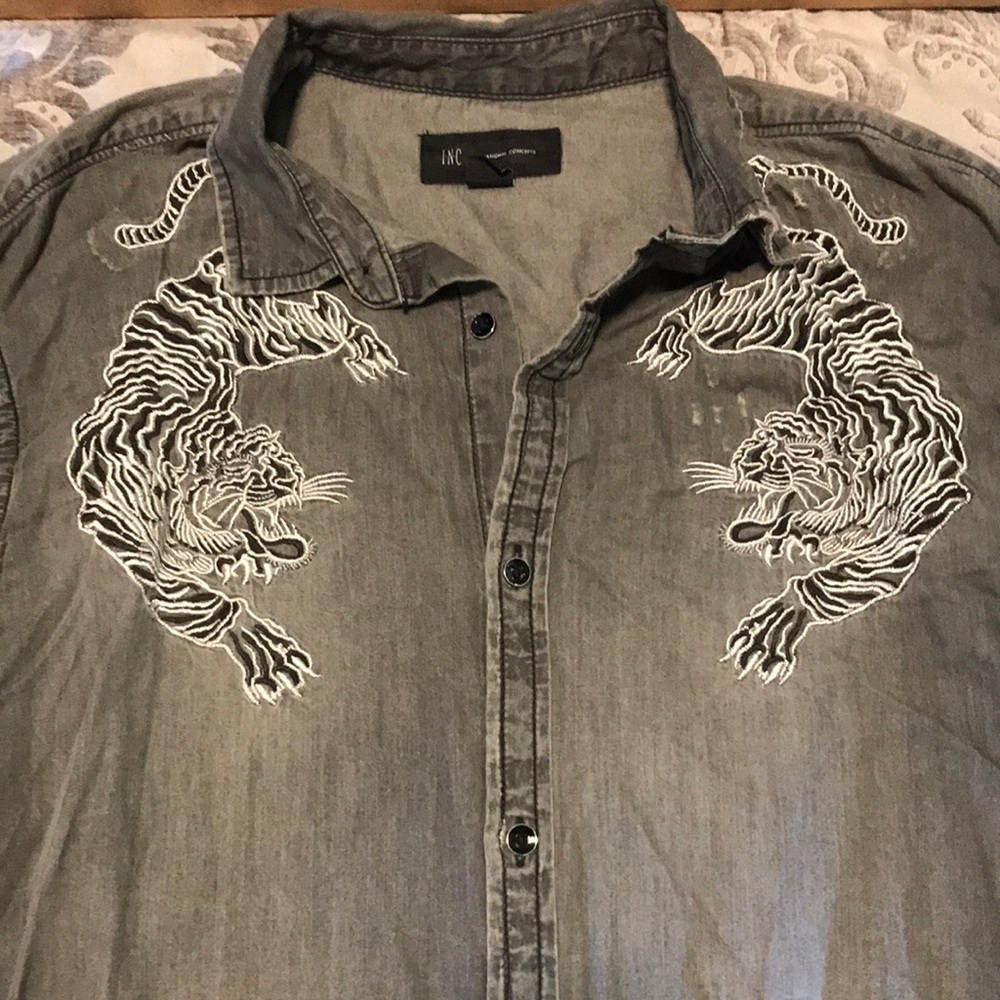 INC | Men’s Rolled Sleeve Button-Down, Size L